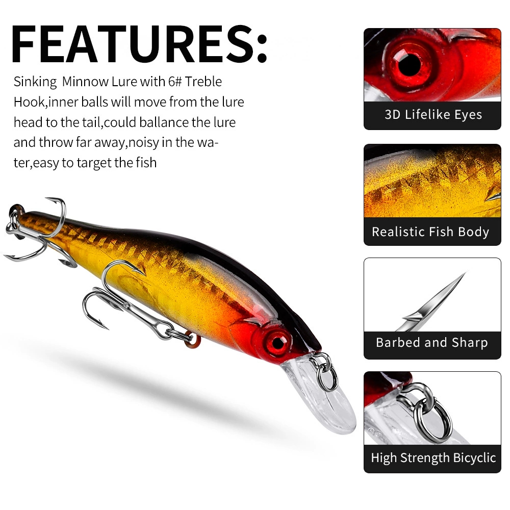 5 Colors Squid Sea Minnow Fish - Fishing Lure Jerkbait ulasan dan harga