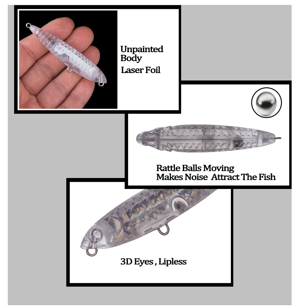 Chan’sHuang 20PCS Unpainted Bl - Fishing Lure Topwater ulasan dan harga