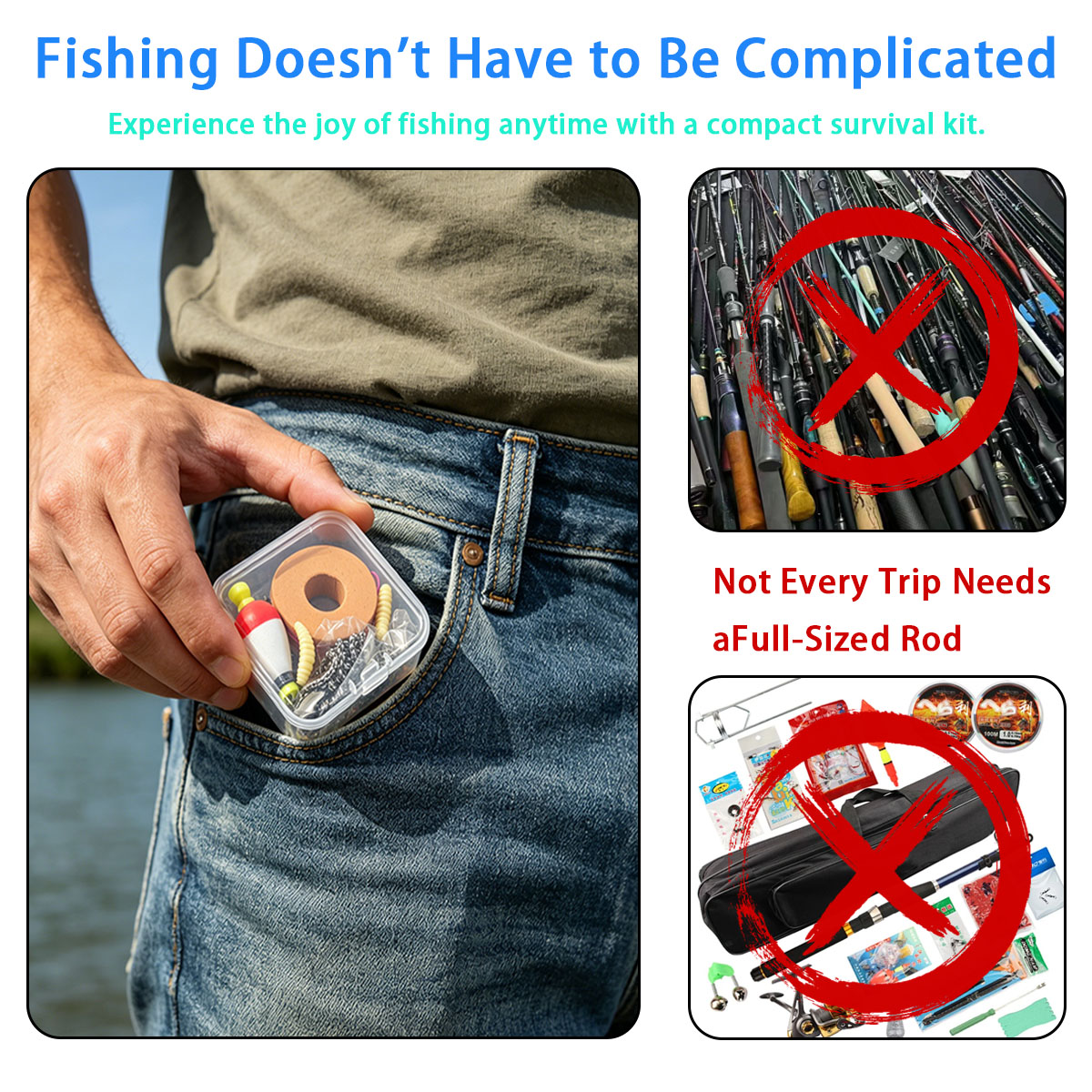 Portable Emergency Fishing Gea - Fishing Lure Box ulasan dan harga