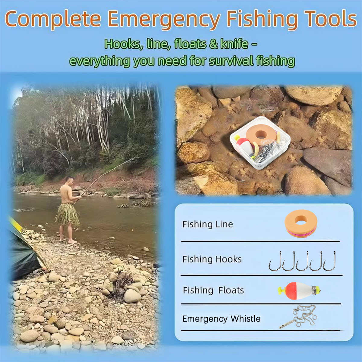 Portable Emergency Fishing Gea - Fishing Lure Box ulasan dan harga