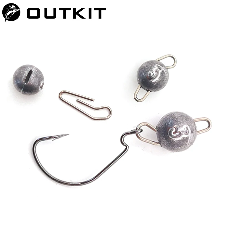 OUTKIT 10pcs/lot Lead Head Sin - Fishing Lure Accessories ulasan dan harga
